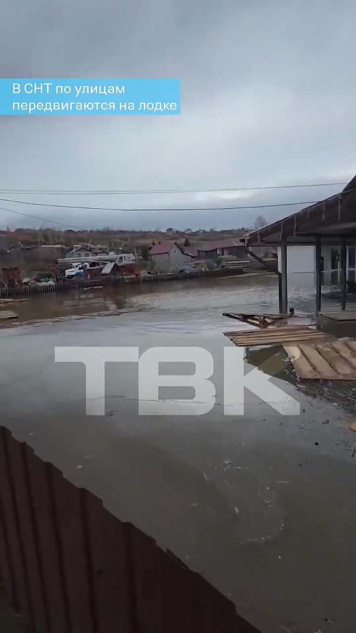 В СНТ «Черемушки-1» по улицам уже передвигаются на лодках