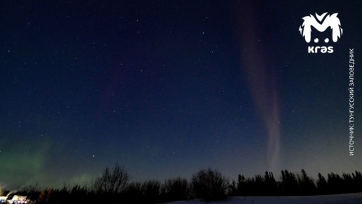 Красивущее полярное сияние сняли над Тунгусским заповедником