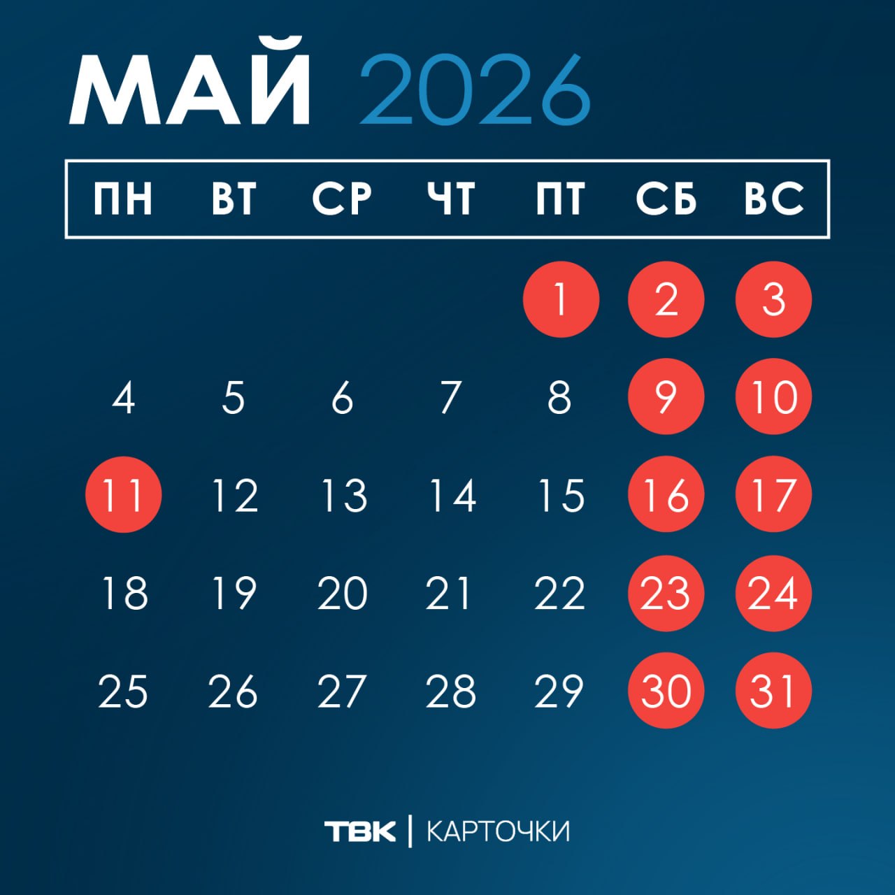 Россияне будут отдыхать 6 дней на майских праздниках