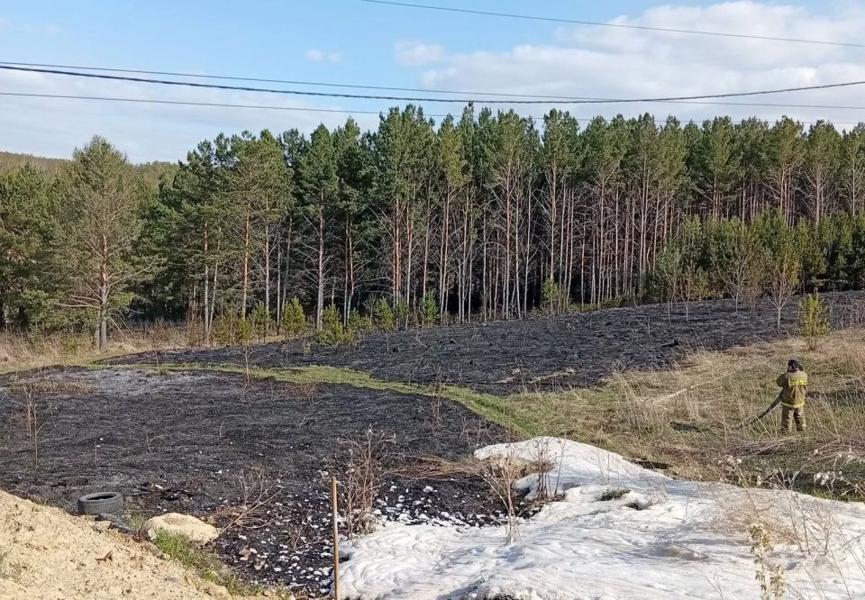 ПОЖАРНЫЕ БОЛЕЕ ЧАСА ТУШИЛИ СУХУЮ ТРАВУ, ЧТОБЫ НЕ ЗАГОРЕЛИСЬ ДОМА