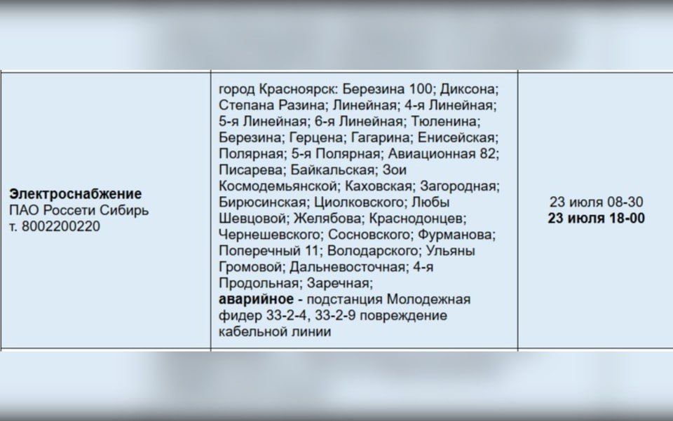 Красноярский микрорайон Покровка из-за аварии остался без электричества