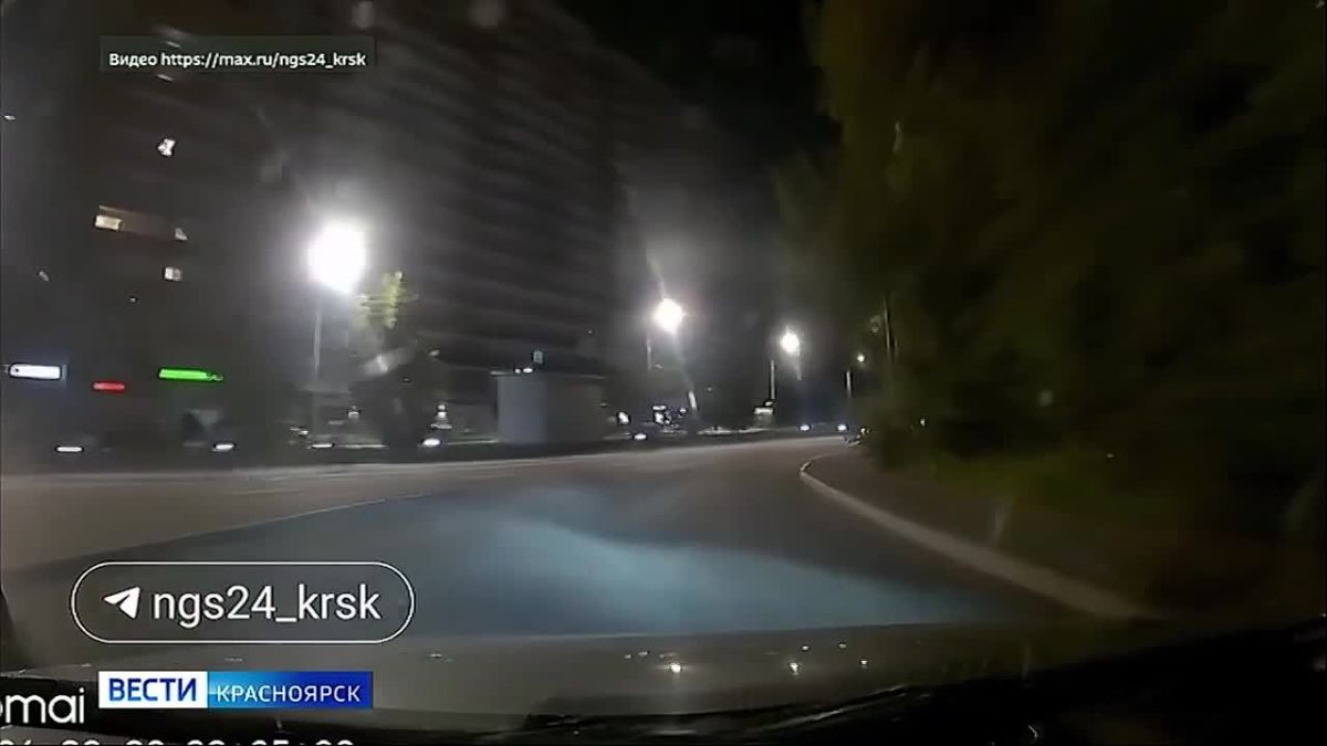 На правобережье Красноярска очевидцы сняли на видео погоню с десятками мотоциклистов