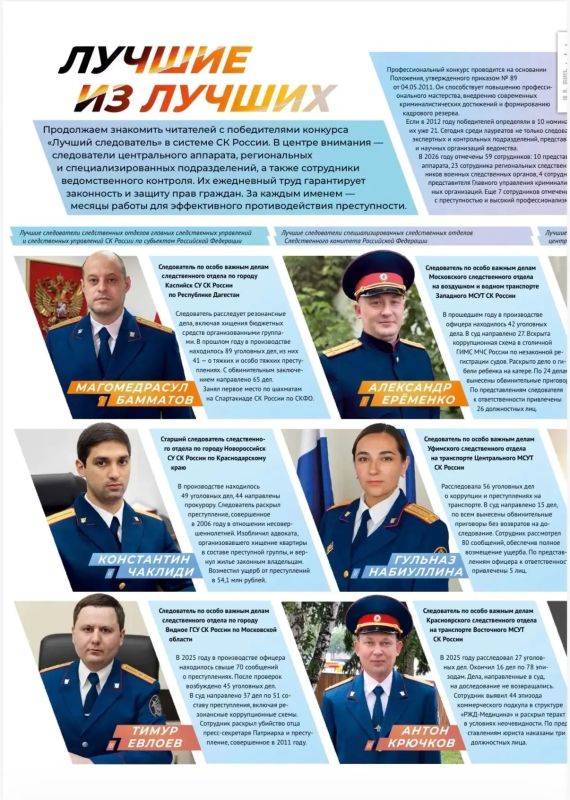 В новом номере газеты «Следственный комитет России» читайте о лучших сотрудниках СК России, в числе которых Антон Крючков, следователь по особо важным делам Красноярского следственного отдела на транспорте Восточного МСУТ СК... В новом номере газеты «Следственный комитет России» читайте о лучших сотрудниках СК России, в числе которых Антон Крючков, следователь по особо важным делам Красноярского следственного отдела на транспорте Восточного МСУТ СК...