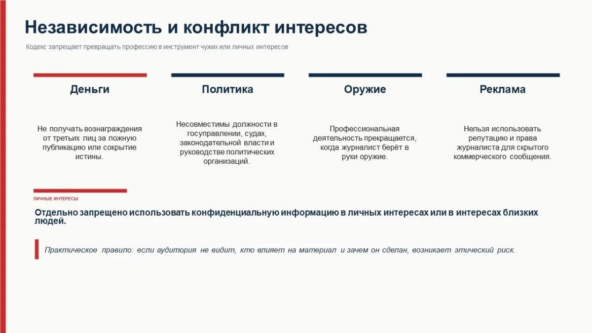 В России планируют принять новый кодекс этики журналиста В России планируют принять новый кодекс этики журналиста