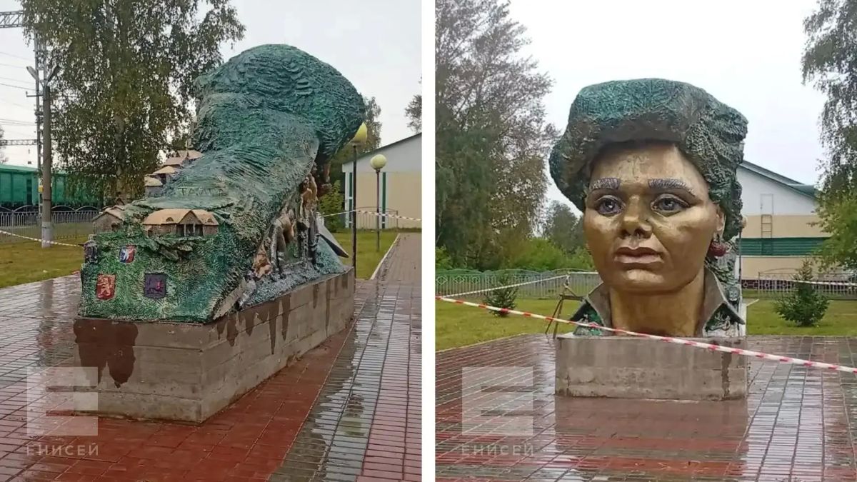 В Нижней Пойме докрашивают скульптуру «Тайга»