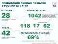 За прошедшие сутки в России потушено 28 лесных пожаров в 12 регионах