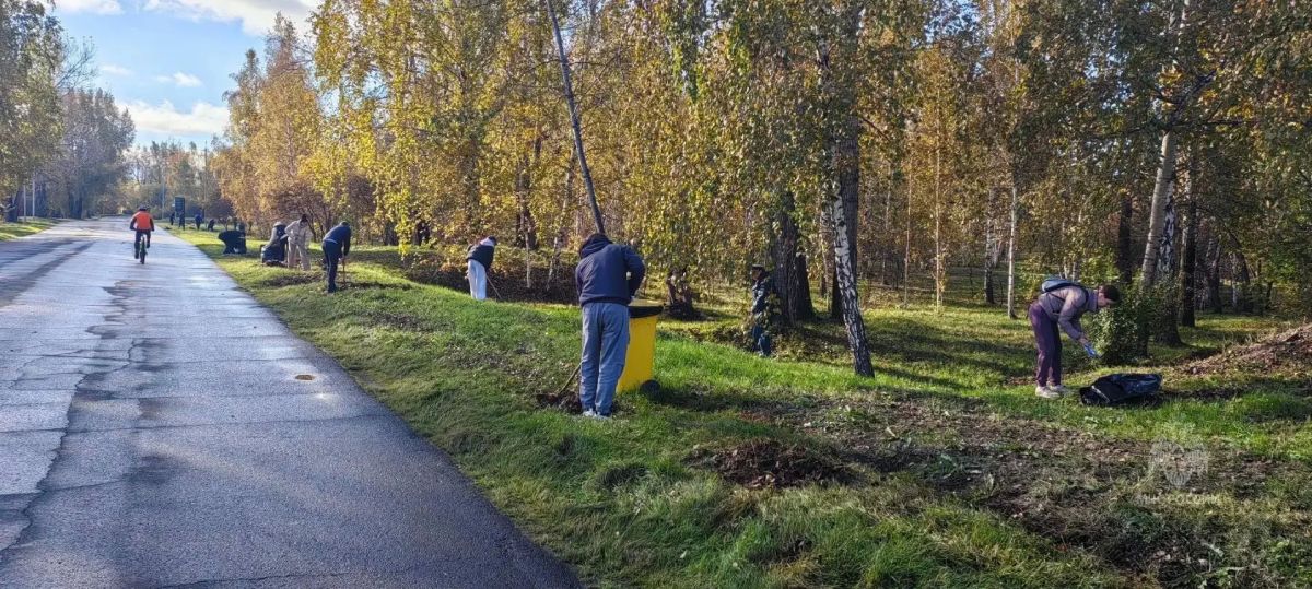 Сотрудники Главного управления приняли участие в уборке острова Татышев Сотрудники Главного управления приняли участие в уборке острова Татышев