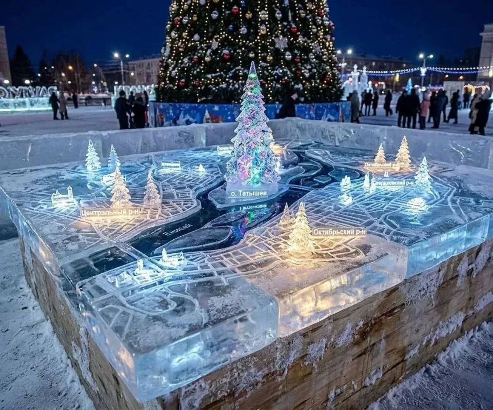 Ледяную 3D-модель Красноярска и тюбинговые горки установят на острове Татышев к Новому году